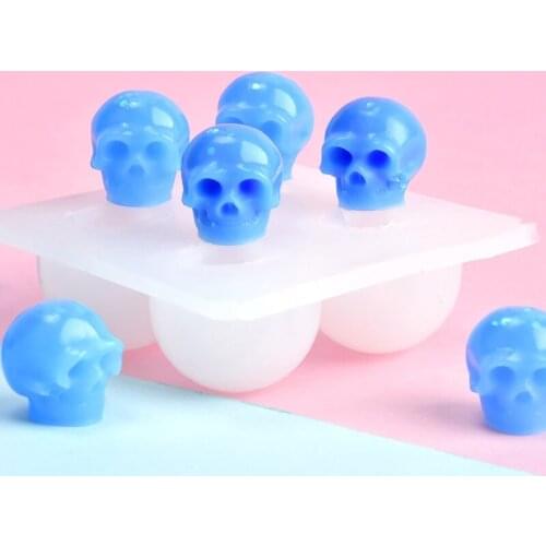 4 In 1 Skull Shape Silicone Mold Resin Epoxy Halloween Theme Jewelry Making Tools
