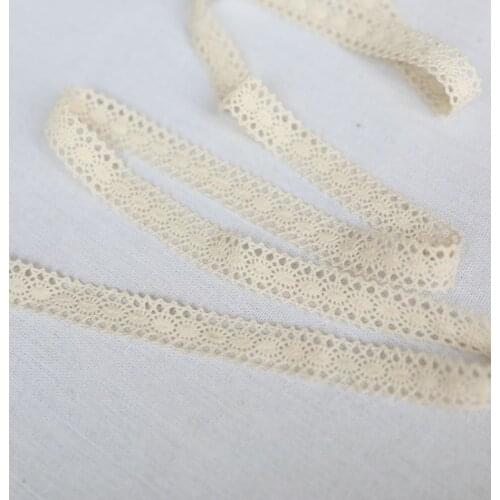 5 Meters/lot Width 1.7cm Beige Lace Ribbon Handicrafts Embroidered Cotton Lace Trim Ribbon Decorations DIY Sewing Lace Fabric