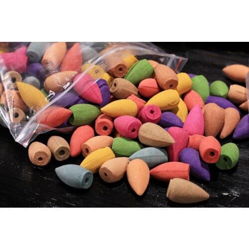 70 pcs/bag Hollow Backflow Incense Natural Rose Lavender Sandalwood Incense Cones