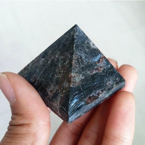 80g Natural quartz crystal obelisk point astrophyllite pyramid Healing Rocks Fossils