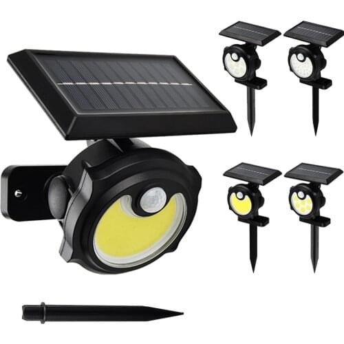 Wireless solar garden wall lamp 1200mAh Rechargeable Stake Lawn Light PIR Sensor Outdoor Security Lamp 3Mode Emergency Light