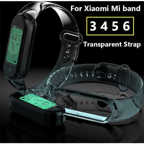 Transparent Silicone Strap For Xiaomi Mi Band 3 4 5 6 Sport Wristband Watchband For Miband6 Miband5 Miband4 Miband3 Correa Belt