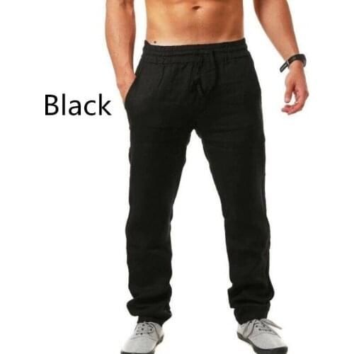 2020 Summer Mens Linen pants Trousers Thin Breathable Loose Slacks Pants for Male Ultra-thin Small Feet Trousers Casual pants