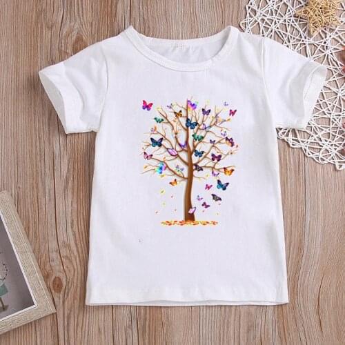 Kids Girls T Shirt Summer Baby Magic Tree Tops Toddler Tees Clothes Children Clothing Cartoon T-shirts Short Sleeve Casual Wear