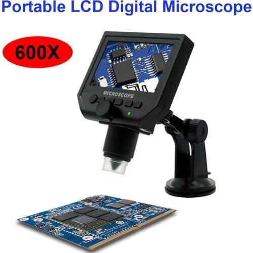 USB Microscope 600x Usb Electronic Microscope Lcd Digital Video Camera 4.3 Inch Hd Oled Endoscope Magnifying led Lights