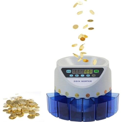 Electronic Coin Counter 7 Digit Nixie Tube Display Countable Coins Sorter 8 Currency Containers Convenient Coins Sorting Machine