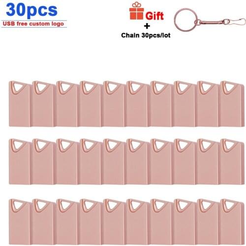 Bulk 30pcs free logo mini Pen Drive USB 2.0 pendrive 64GB 32GB16gb 8gb 4gb Metal USB Flash Drive Memory stick Memory stick gift