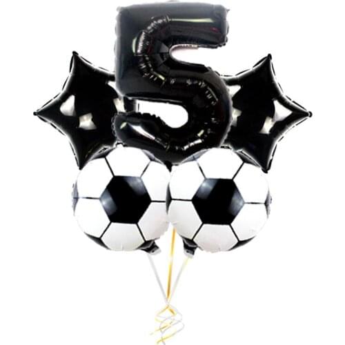 Helium Foil Globos Football Balloons Birthday Party Decorations Kids Boy World Cup Digit Number Ball Soccer Party Supplies