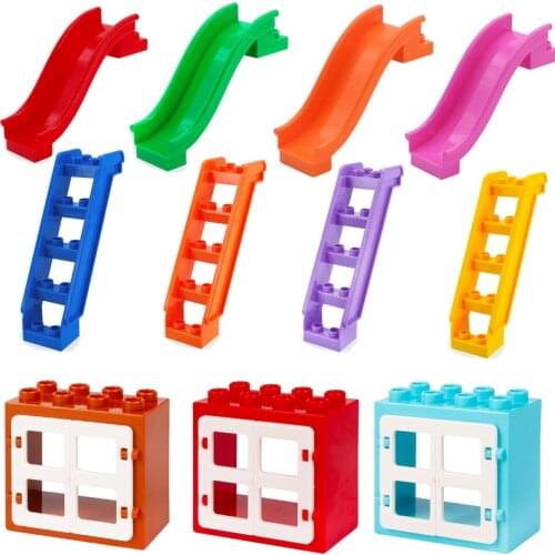 Big Size Accessories Toy Model Suitable for Kids Educational Building Blocks House Slide Creative Birthday Present Big Size