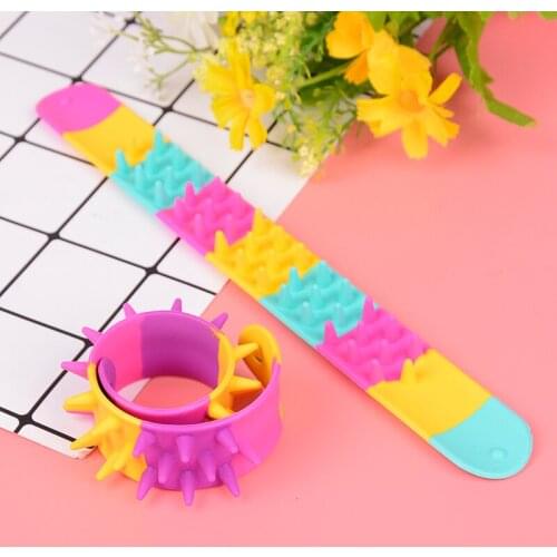 Spiky Slap Bracelet Silicone Spike Fidget Bracelets Office School Classroom Sensory Classic Toy Antistress For Children Autism