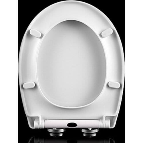 Toilet Lid Heavy Duty Close Bathroom Mute Elongated Round Wear Resistance Easy Clean Silent Slow Down PP Material White Seat