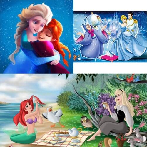 Disney 5D Diy Diamond Painting Cross Stitch Kits Diamond Mosaic Embroidery Home Decor Princess Pictures Childrens Favorite Gift