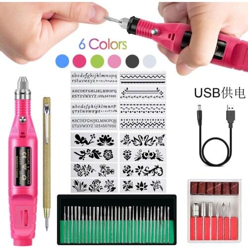 Nail Drill Set Manicure Set Kit Nail Set with Drill Pedicure Manicure Set Mini Drill Nail Art Kit Polish Pen Nail Tools Sets