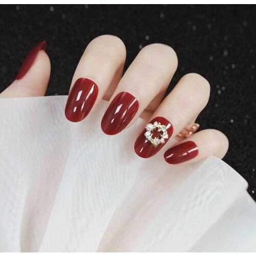 Nail Patch Medium and Long Round Head Pearl Diamond Nail Patch Gifts for Girls MPwell