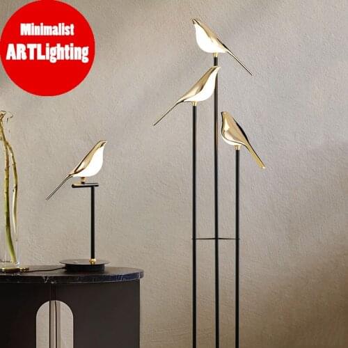 Nordic Magpie Creative Bird LED Corner Floor Lamp For Living Room Standing Lamp Art Design Bedroom Bedside Light LED Lamp