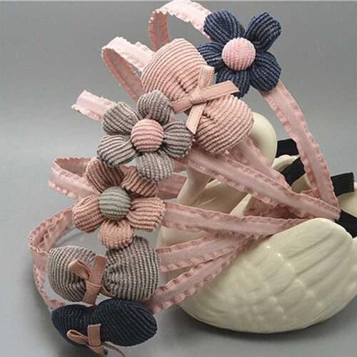 Girls Flower Cloth Hair Bows felpas bebe niña pelo Headwrap Lace Headbands Kids Hairbands Head Band School Headwear Headdress