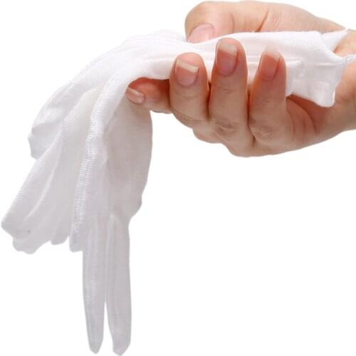 8PCS= 4Pairs White Cotton Gloves Soft Thin Coin Jewelry Inspection Work Gloves