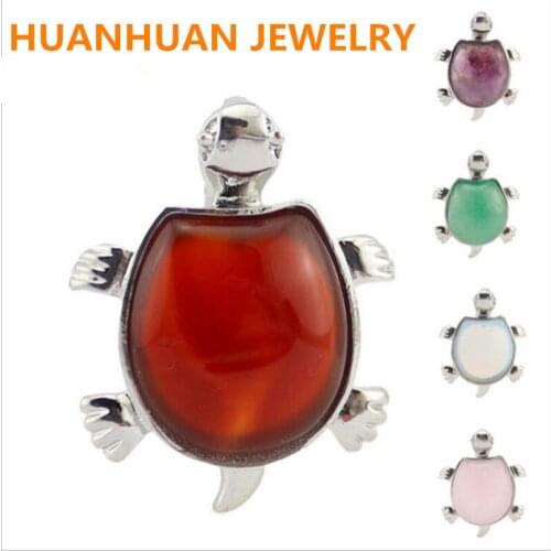 Animal Tortoise Natural Stone Beads Pendant for Necklace Fashion Plated Rose quartzs amethysts Turtle Charms Jewelry Findings