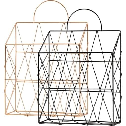Magazine Holder Hanging Wall Mounted Newspaper Periodical Book Document File Organizer Basket Metal Shelf Storage Container Disp
