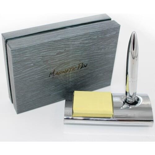 Rectangle base Magnetic Floating Pen with Notes and Magnetic Base - High quality Magnetic table Pen for Office and Bank