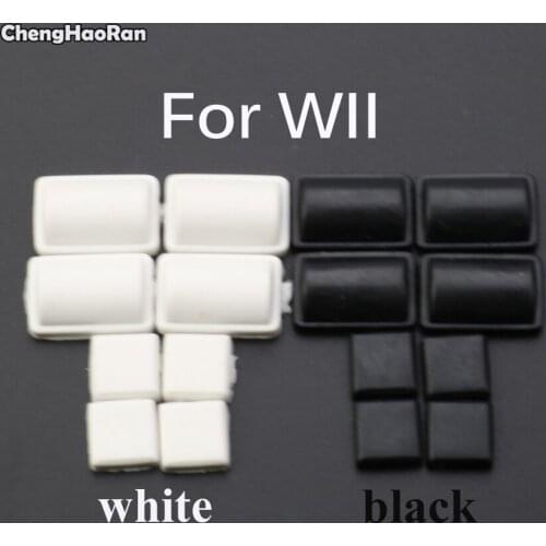 ChengHaoRan For Wii Rubber Feet Cover Rubber Pad White Black Replacement Housing Non Slip Feet Pads Bottom Cover