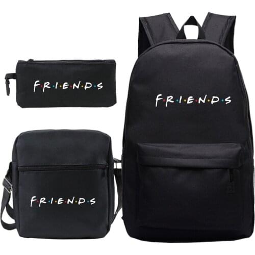 3 Pcs Set Friends Backpack School Bag Knapsack for Teenagers Girls Boys Travel Bagpack Children kids back to school Backpack