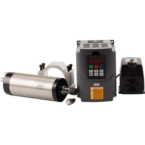 1.5kw/2.2kw water cooled spindle + 110V/220V Inverter + 80mm Clamp +Water Pump/5m pipe +13pcs ER20/ER11 for cnc wood router