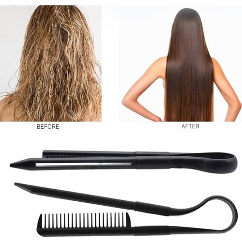 V Type Washable Folding Hair Combs Professional Hair Straightener Anti-static Comb DIY Salon Haircut Hairdressing Styling Tools