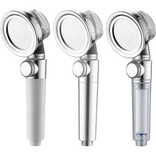 360 Rotating High-Pressure Shower Head Water Saving Flow Propeller Shower Spray Nozzle With Small Fan Bathroom Accessories