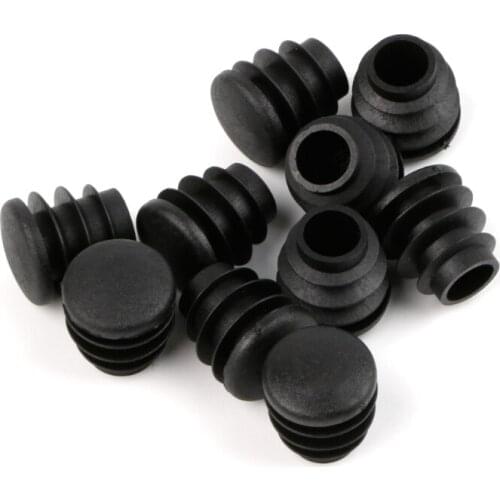 10Pcs Black Plastic Furniture Leg Plug Blanking End Cap Bung For Round Pipe Tube