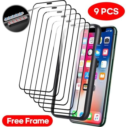 Free Frame Full Cover Tempered Glass For iPhone Xs max 7/8 Plus Stronger Film Screen Protector for iPhone12 Pro Max i11 Pro Max