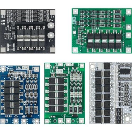3S 4S 5S Li-ion Lithium Battery 18650 Charger BMS 25A 30A 40A 60A 100A Protection Board with Balance For Drill Motor