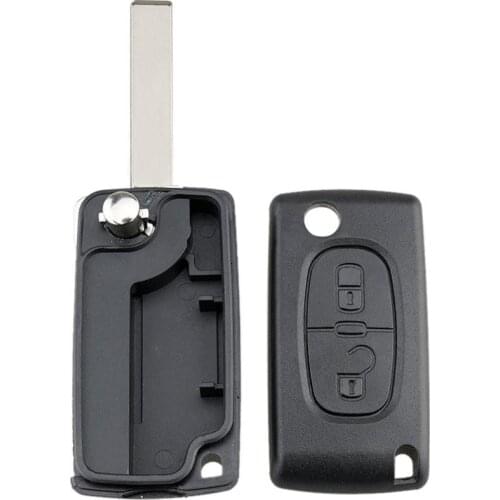02B Fits For 2008 3008 5008 2 Button Remote Key Fob Shell Case Ce0523 Hu83 Shell Cover Key Protector