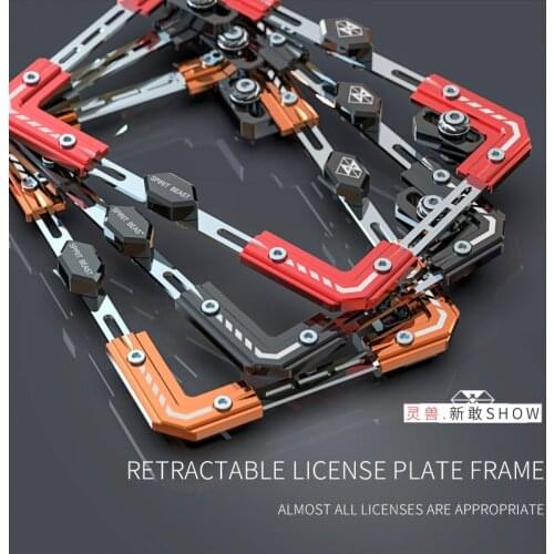 Motorcycle Accessories Scooter Individuality License Plate Frame License Plate SPIRIT BEAST Telescopic License Plate