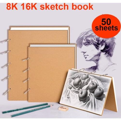 160g Coil Sketch Book 16k 8k Art Drawing Book Sketch Painting Graffiti Book Student Notebook Memo Sketch Book 50 Pages