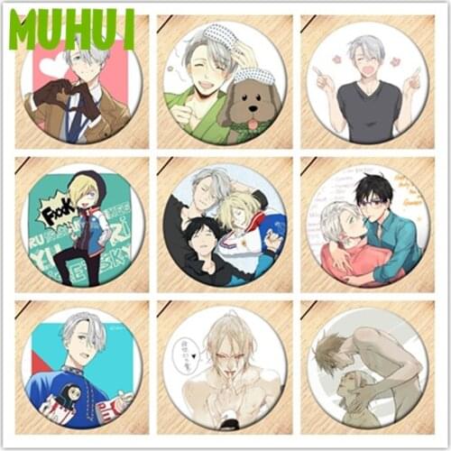 Free Shipping Anime YURI!!! on ICE Brooch Pin Cosplay Badge Accessories For Clothes Backpack Decoration Childrens gift B010
