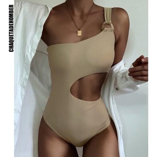 One ShoulderWomen One Piece Swimsuits Swimwear Female Bathing Suits Sexy Monokini Hollow Out Beachwear Swimming Suit Swimwear