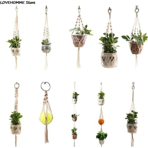 Hot Sales 100% Handmade Macrame Plant Hanger Plant Holder Flower /pot Hanger For Wall Decoration Countyard Garden
