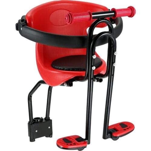 Baby Seat Safety Bicycle Seat Bike Front Kids Saddle with Foot Pedals Support Back Rest for MTB Road Bike Riding with Kids