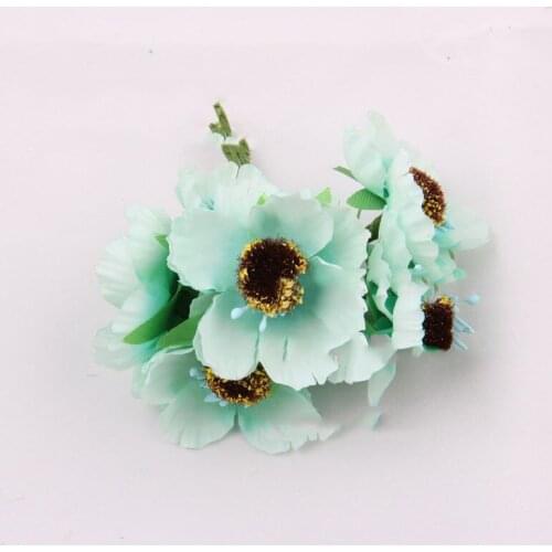 Artificial peach flowers head for seaside beach vacation bride brooch hairpin decora 4cm head