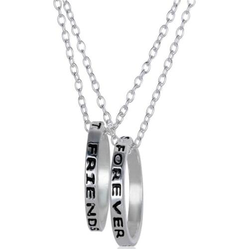 2pcs/ Set Fashion Necklace BFF Best Friends Forever Love Rings Eternity Pendant Necklaces Jewelry Gifts LXH