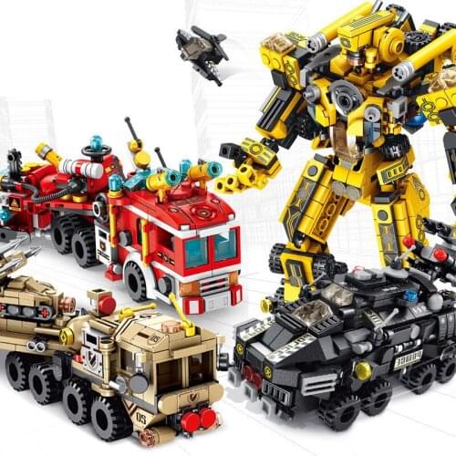12 In 1 Transformation Engineering Compatibie Electric Assembled Model Building Blocks Toys For Children Kit DIY Gifts