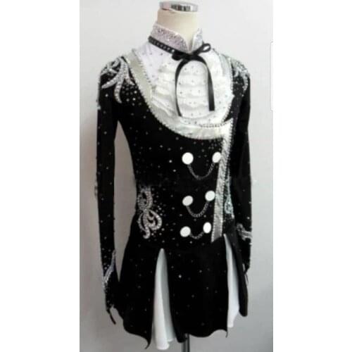 RUBU Customization Ice Skating Dress Competition Figure Skating Baton Twirling Costume Men and Child Ice Skating Clothing