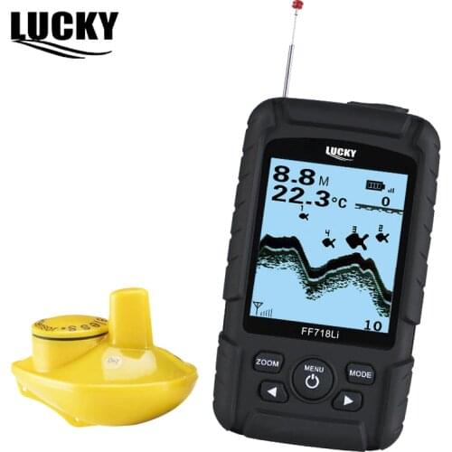 Lucky Wireless Depth Finder Fishing Sounder Sonar Sensor Portable Sonar Fishfinder for Fishing Boat Sonar Fishing FF718Li-W