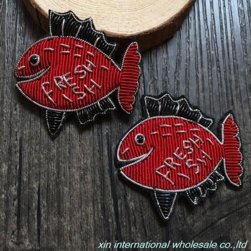 Fashion design handmade embroidery badges Hand embroidery of metal wire military badge tiddler tsum tsum