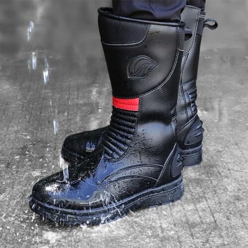 Mens Motorcycle Boots High-Top Waterproof Cross-Country Motorcycle Shoes Riding Boots Professional Bicycle Shoes Thigh Boots