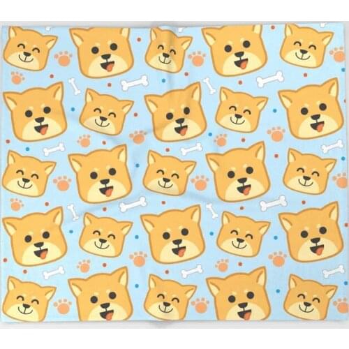 Dog Shiba Inu Cartoon Throw Blanket Cute Kids Design Shiba Inu Kawaii Blankets for Beds Christmas Decorations for Home