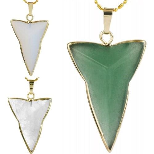 SUNYIK Triangle Point Pendant Necklace,Crystal Healing Chakra Jewelry (Free Chain)