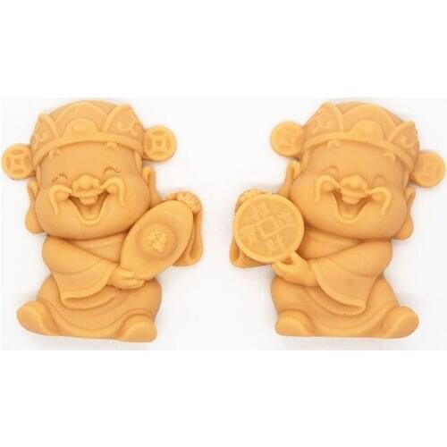 P291 Silicone mould God of Wealth shape soap mold handmade craft tools