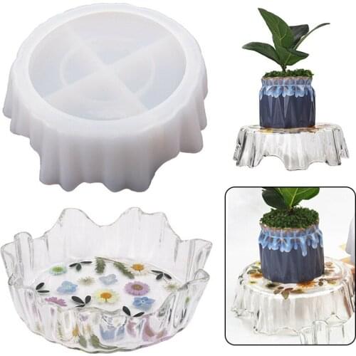 New Silicone Jewelry Storage Dish Resin Casting Mold Vase Holder Epoxy Mould Irregular Flower Pot Shelf Arrangement